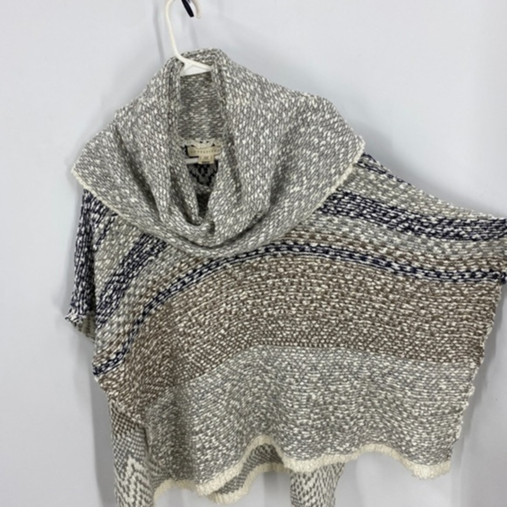Love stitch mohair Blend Cowlneck  Sweater poncho OS